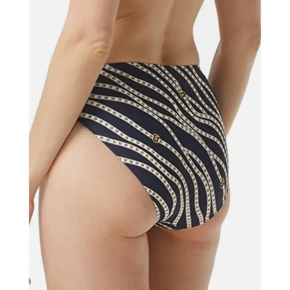 Michael Kors Navy Cream Bikini Bottom M NWOT